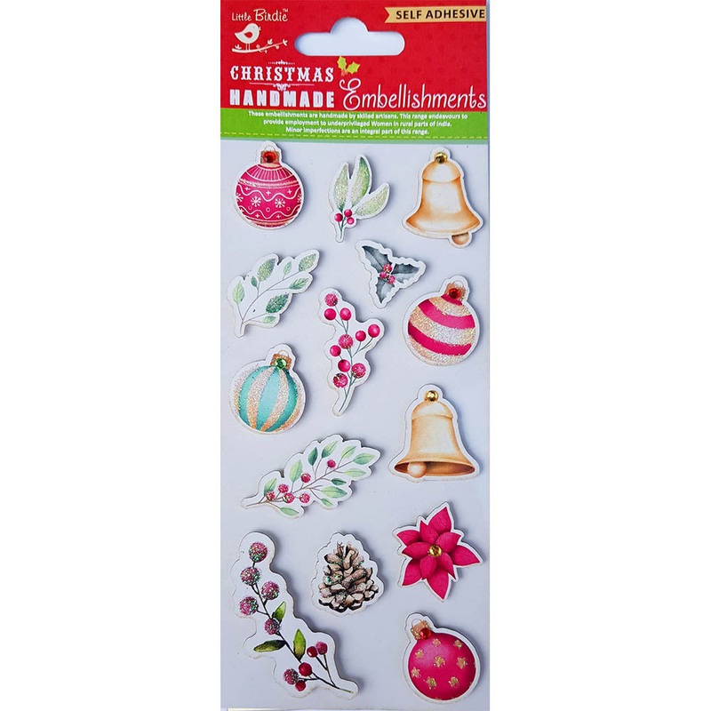 Christmas Glitter Stickers – Winter Joys, 14Pc