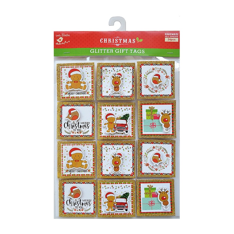 Christmas Glitter Toppers – 24Pc