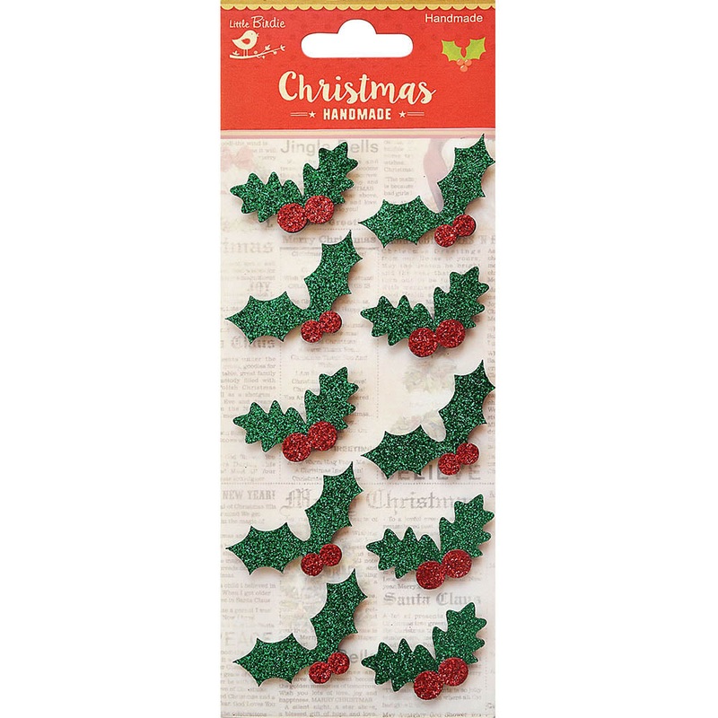 Christmas Self Adhesive Sticker – Holly Berry, 10Pc
