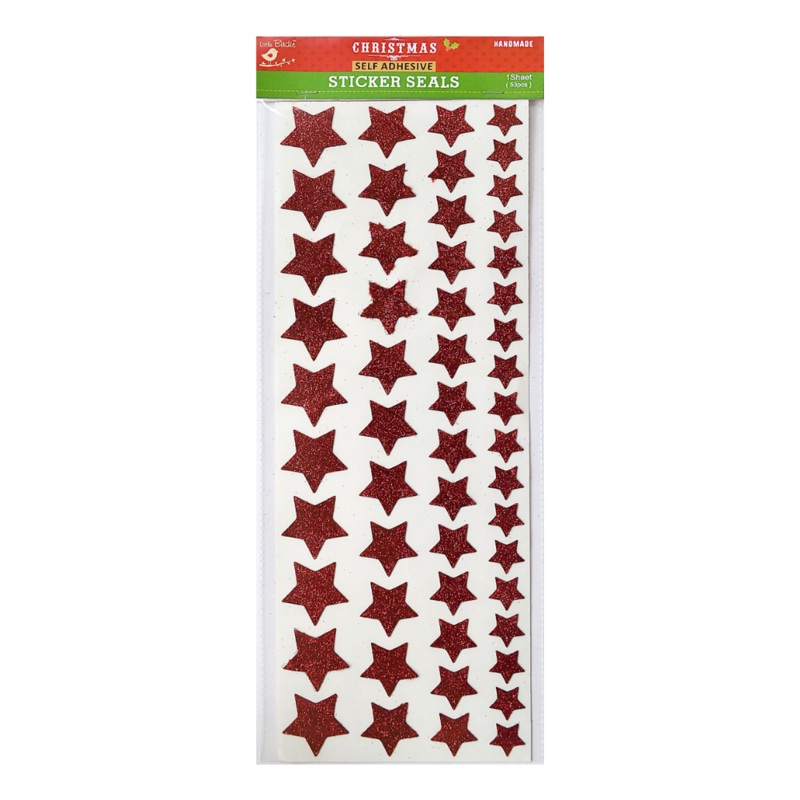 Self Adhesive Sticker Sheet – Red, 53Pc