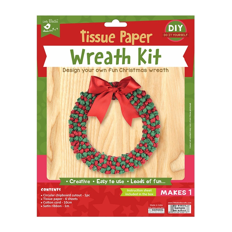 Tissue Paper Wreath Kit- Makes 1