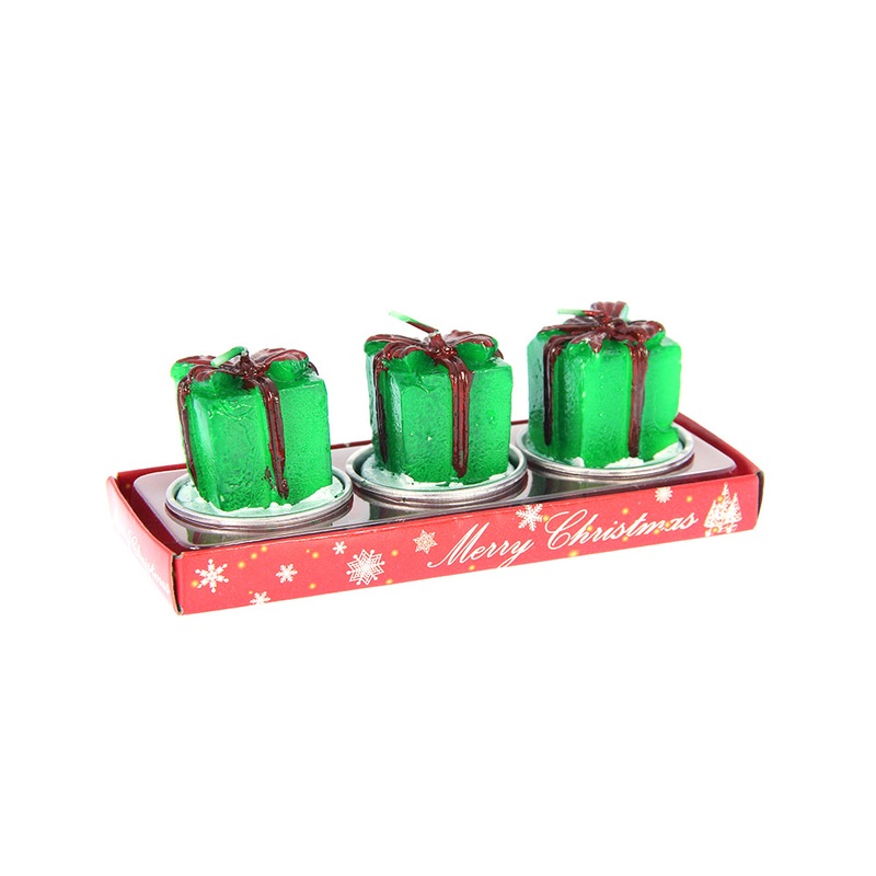 Christmas Candle 3pc- Gift Box, Assorted