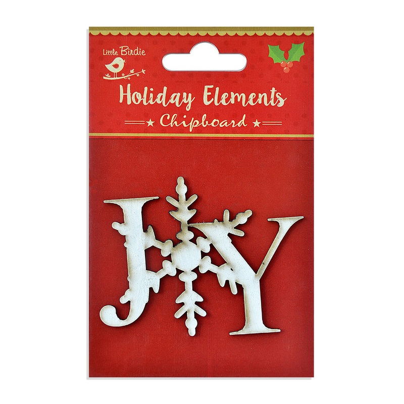 Christmas Chipboard Shape Ornate Joy 1Pc