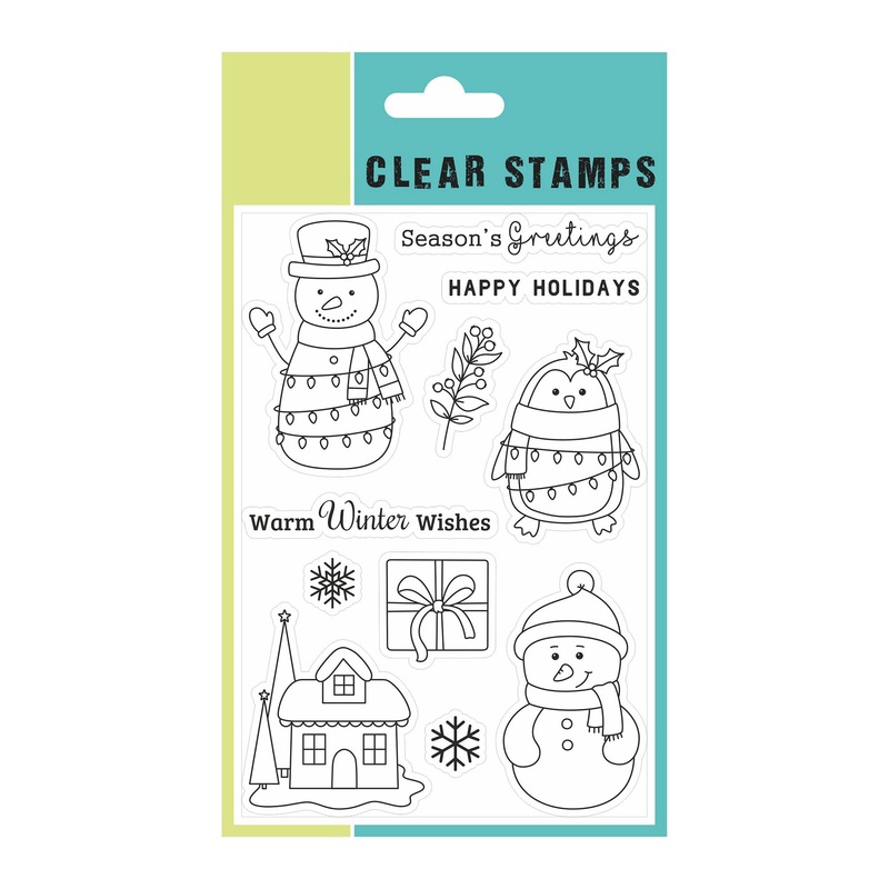 Christmas Clear Stamp – Happy Holidays, 4inch x 6inch, 6Pc