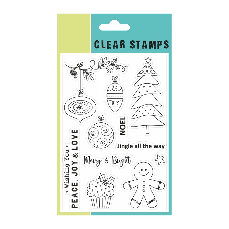 Christmas Clear Stamp – Jingle & Joy, 4inch x 6inch, 9Pc