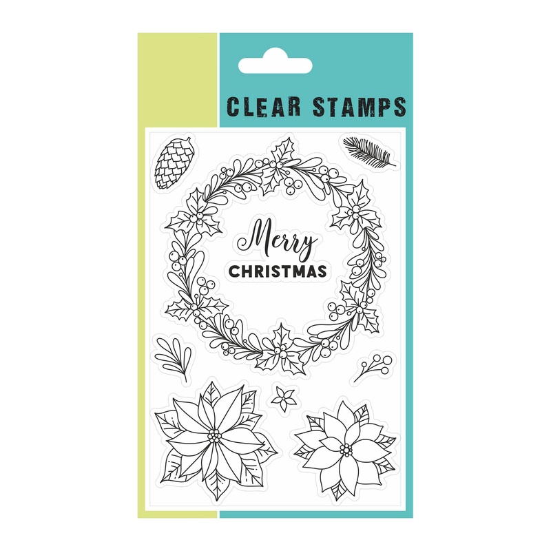 Christmas Clear Stamp – Merry Christmas, 4inch x 6inch, 9Pc