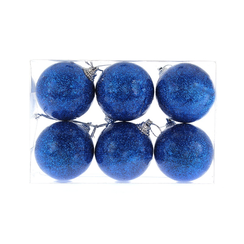 Christmas Decorative Hanging Glitter Baubles- Blue