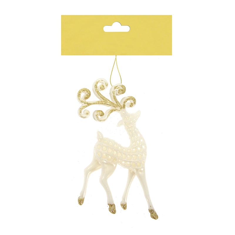 Christmas Decorative Hanging- Glitter Reindeer Gold