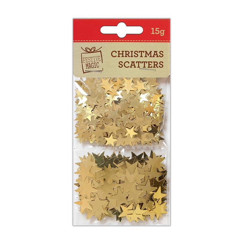 Christmas Shaker Confetti  – Stars, Gold, 15g