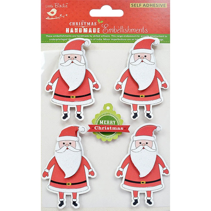 Christmas Stickers – 3D Santa Claus, 5Pc