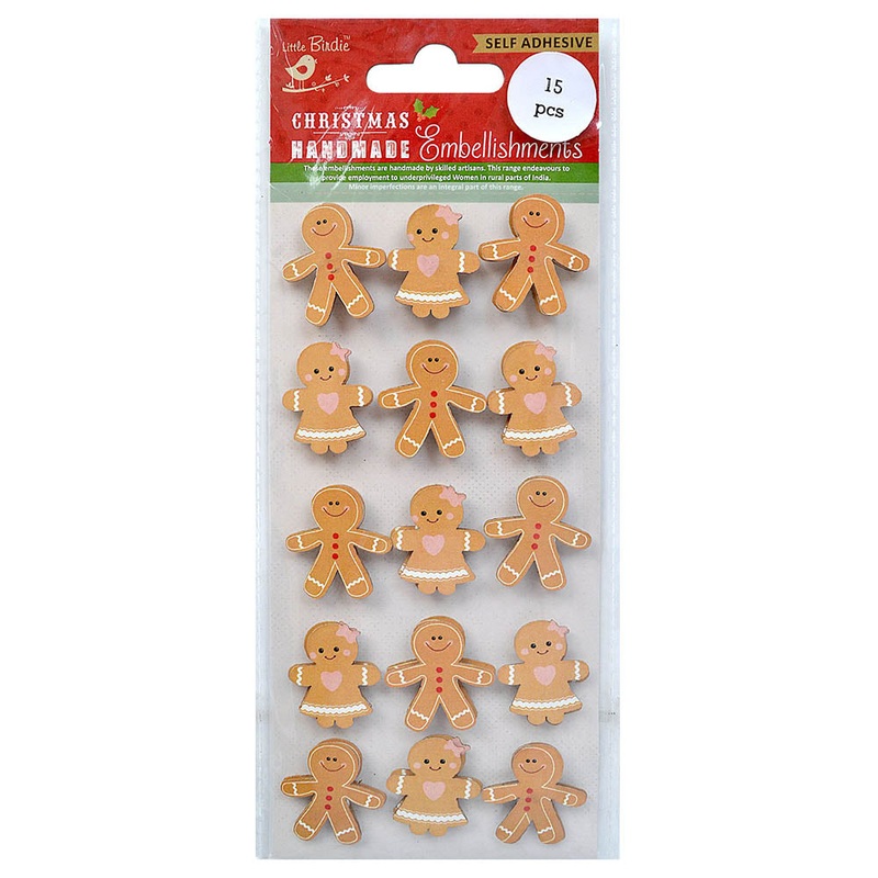 Christmas Stickers – Gingerbread Man And Woman, 15Pc