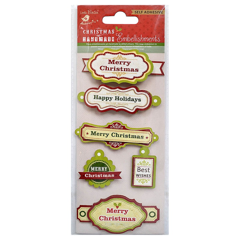 Christmas Stickers – Merry Christmas Sentiments, 6Pc