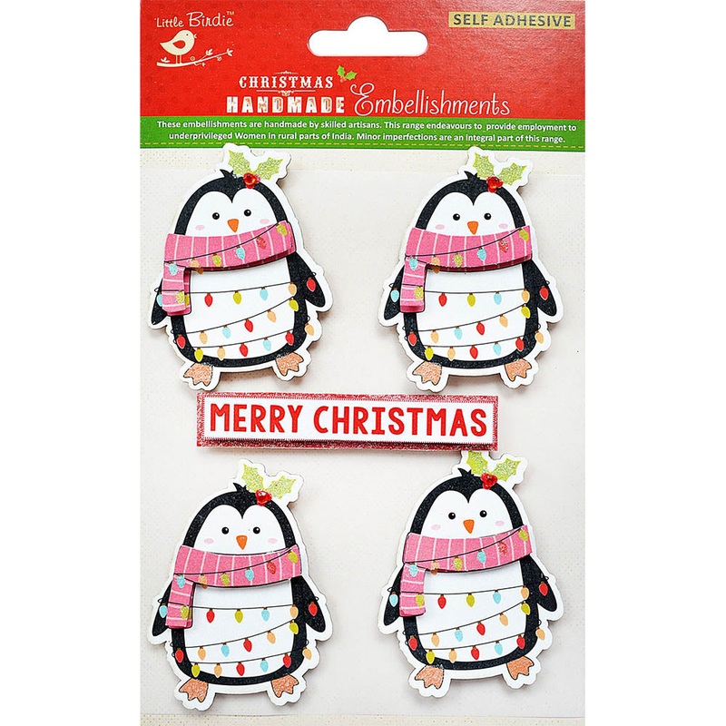 Christmas Stickers – Penguin, 5Pc
