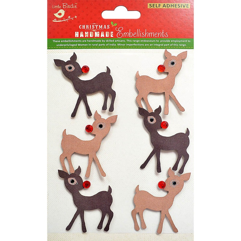 Christmas Stickers – Reindeer, 6Pc