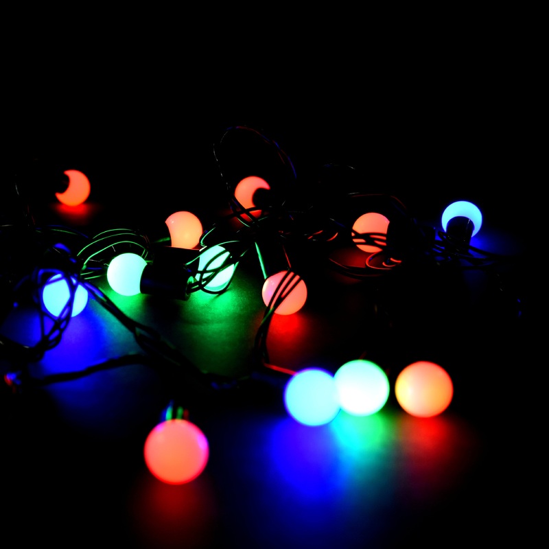 Multi Coloured Led String Light Bulbs – 28 Bulbs, 5Mtr