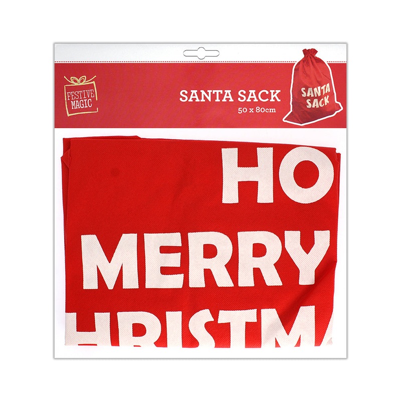 Santa Sack – Ho Merry Christmas, 50 X 80cm, 1pc