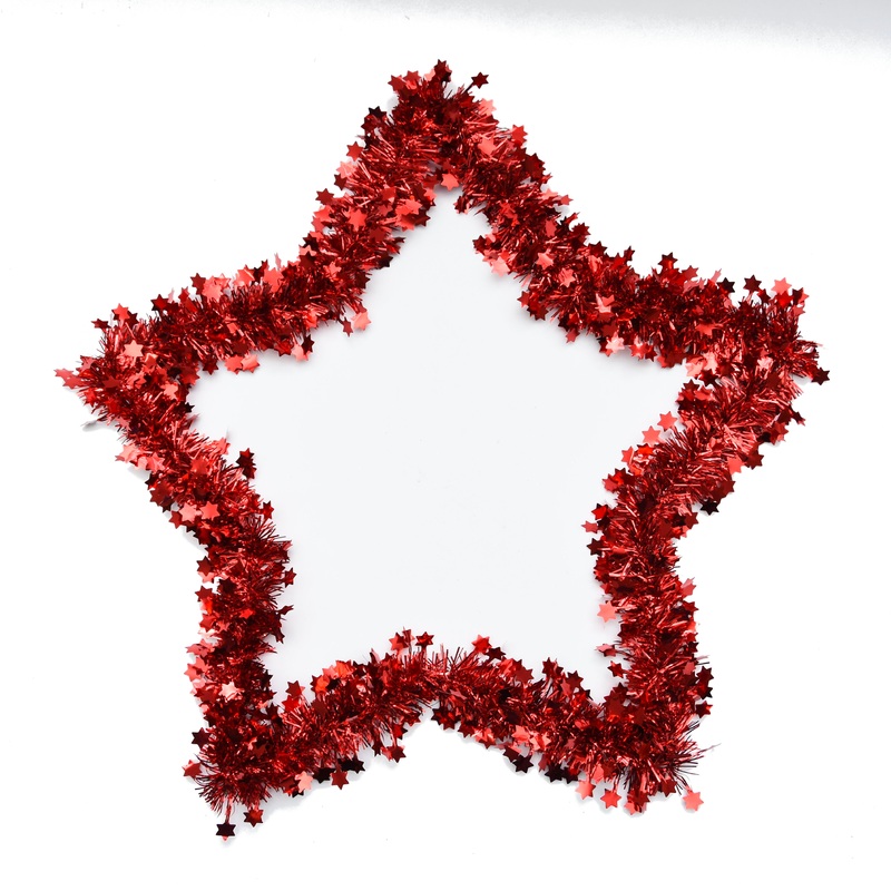 Tinsel Deco Star – Red, 1 pc, 38 CM