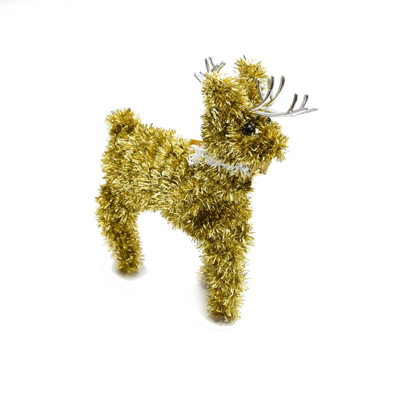 Tinsel Reindeer – Gold, 17cm