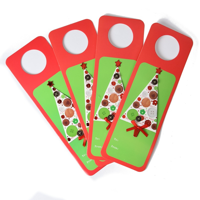 Wine Bottle Gift Tag – Christmas Tree, 4pc