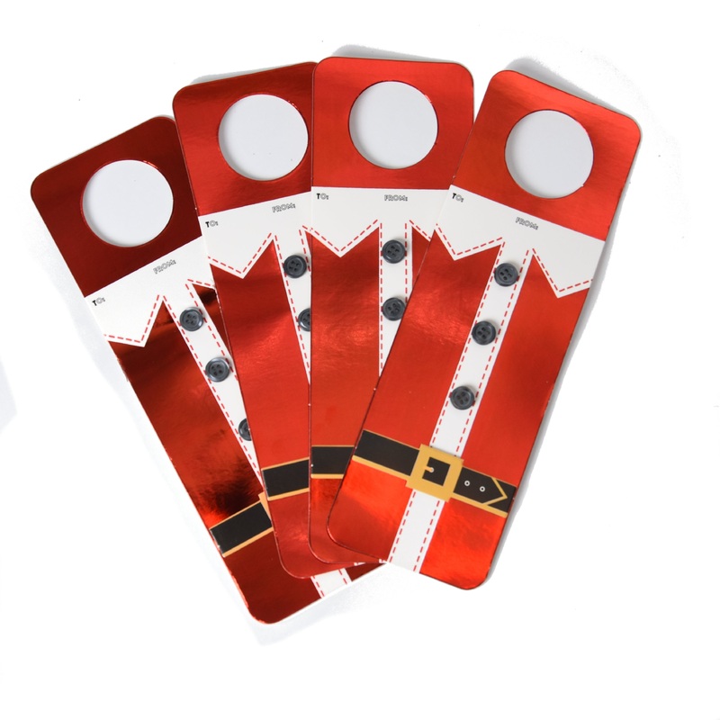 Wine Bottle Gift Tag – Santa Outfit, 4pc