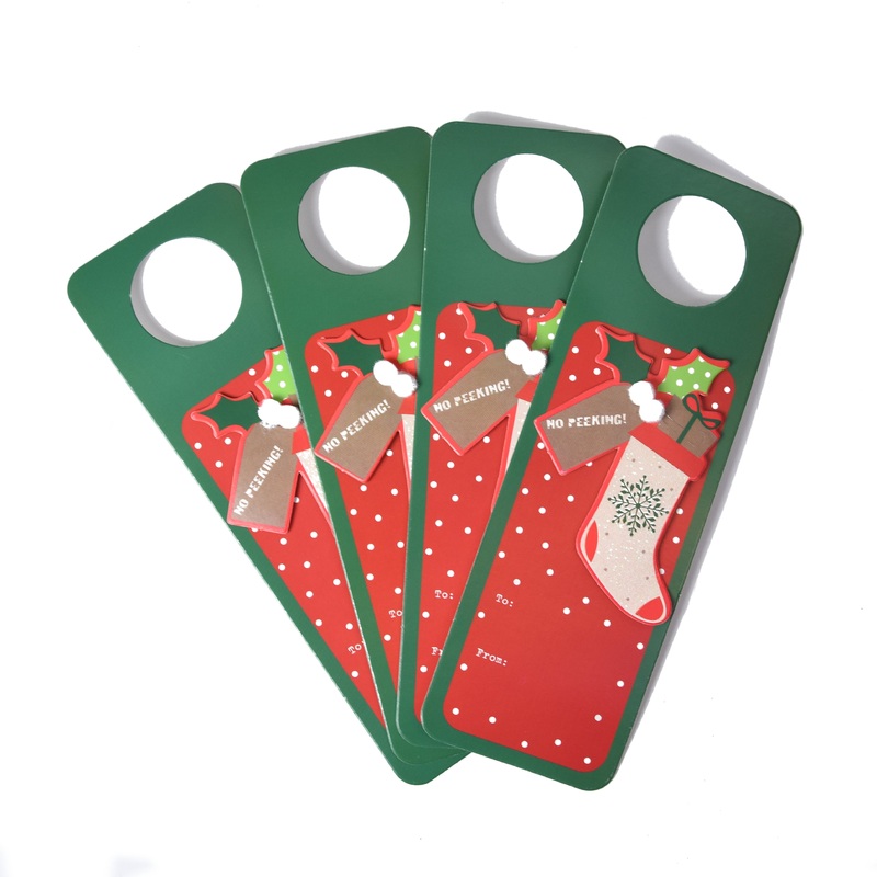 Wine Bottle Gift Tag – Stocking, 4pc