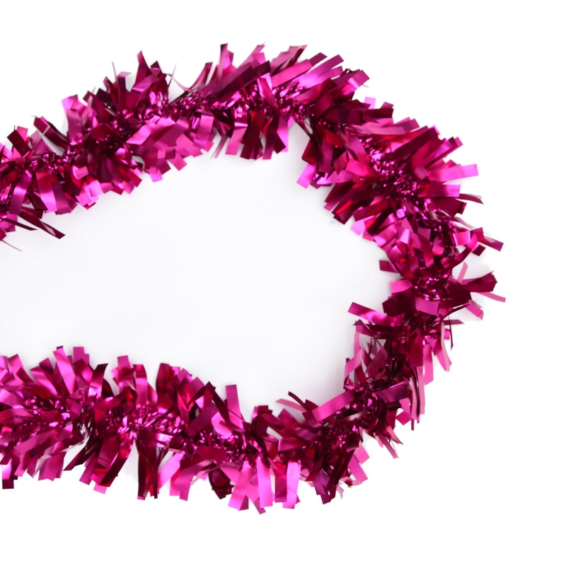 X-Mas Tinsel Matte- 1.8M, Hot Pink
