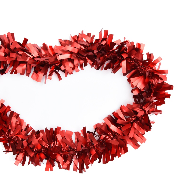X-Mas Tinsel Matte- 1.8M, Red