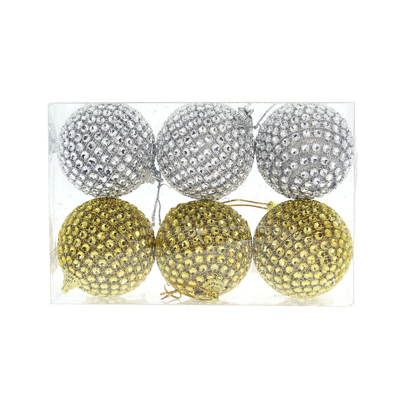 Christmas Decoration 6Pc- Hanging  Ornaments Assorted Colours