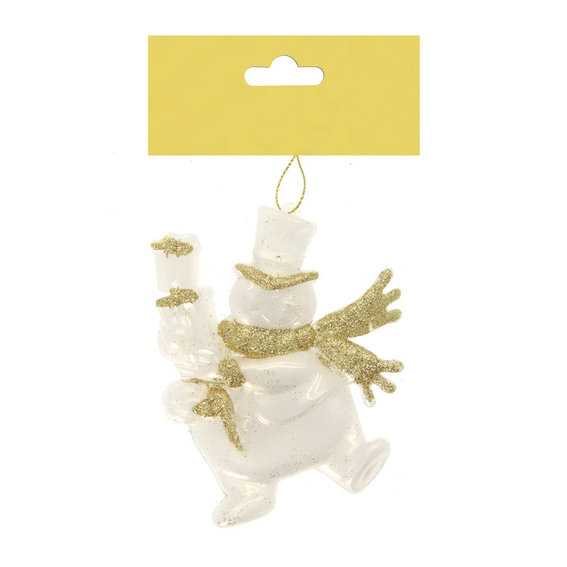 Christmas Decoration Hanging 100Mm- Snowman Gold