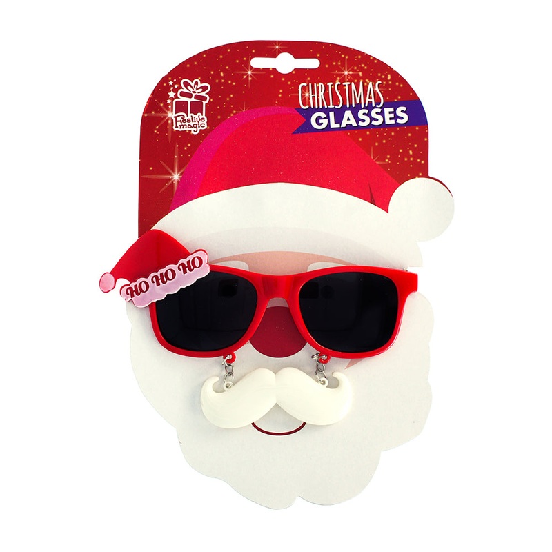 Christmas Glitter Glasses – Ho Ho Ho, 1Pc
