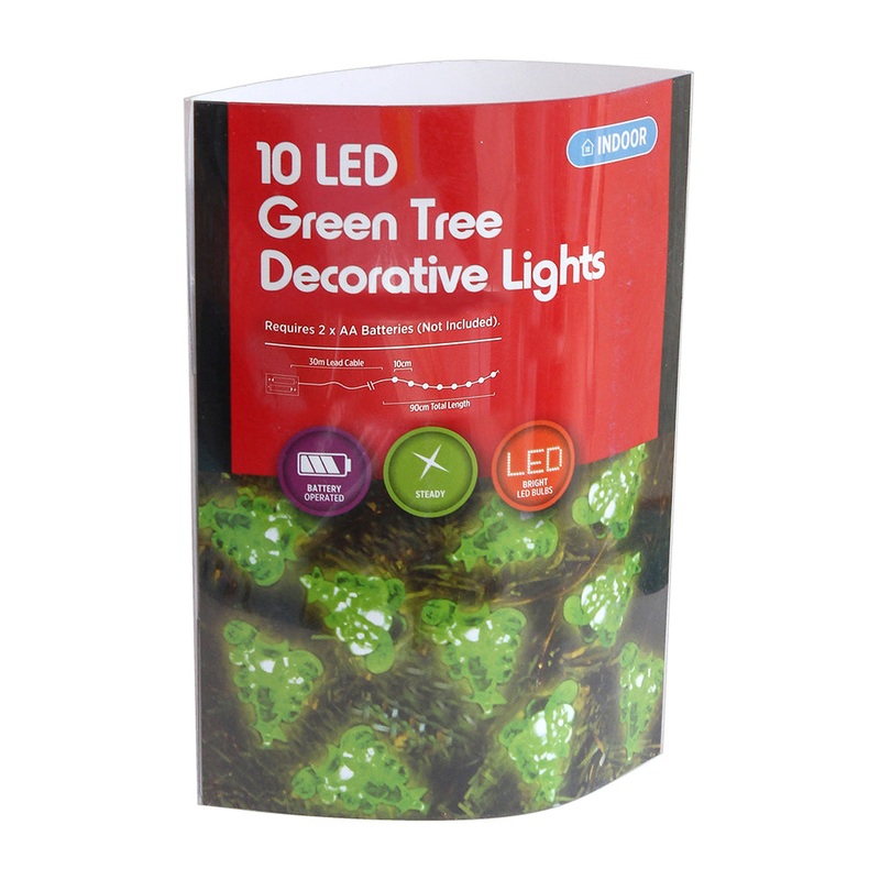 Led Decorative Lights – Green Tree, 30Cm, 10Pc
