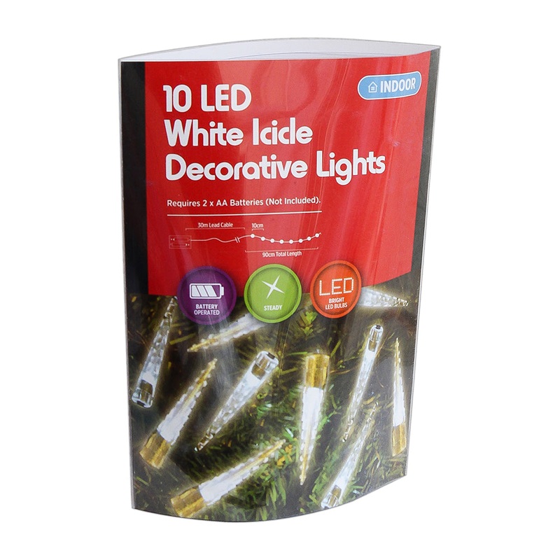 Led Decorative Lights – White Icicle, 30Cm, 10Pc