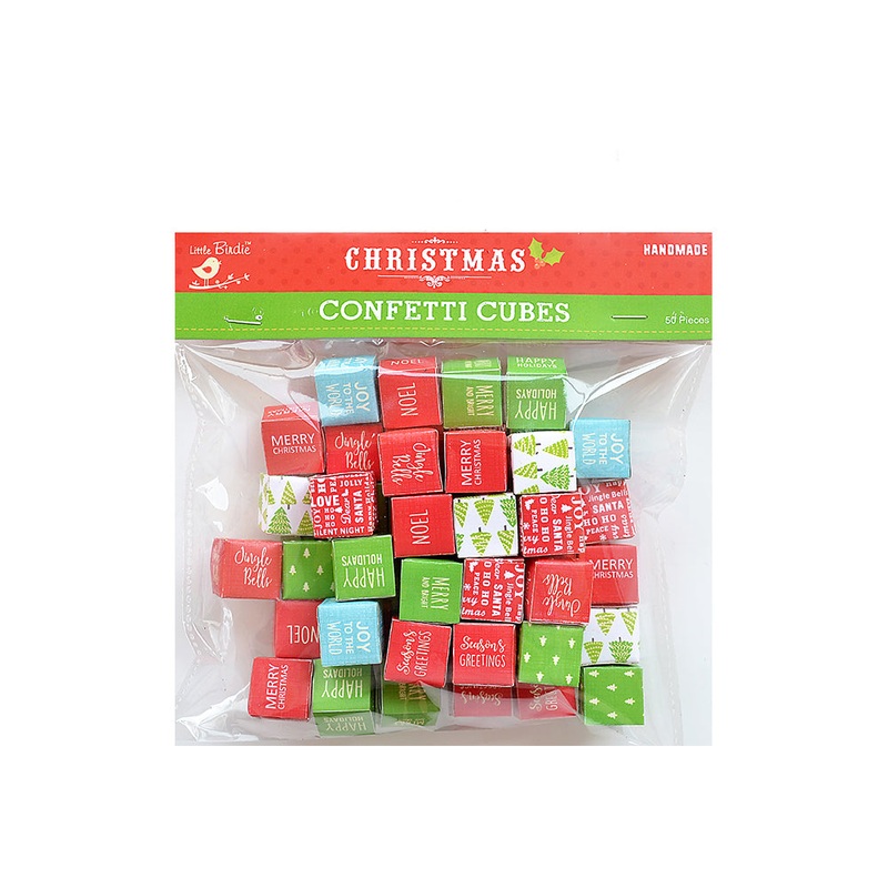 Little Birdie Christmas Confetti Cube – 50pc, 15x15mm