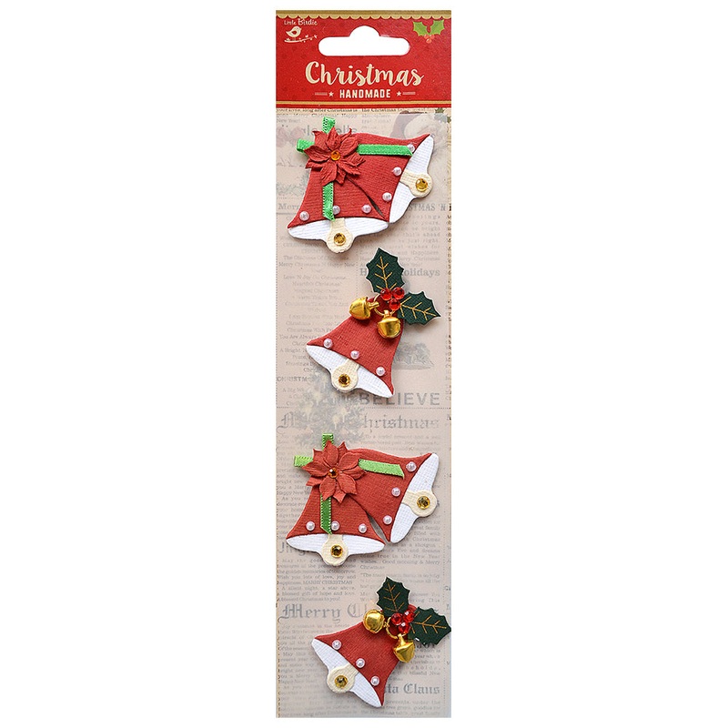 Little Birdie Christmas Stickers- Jingle Bells, 4pc