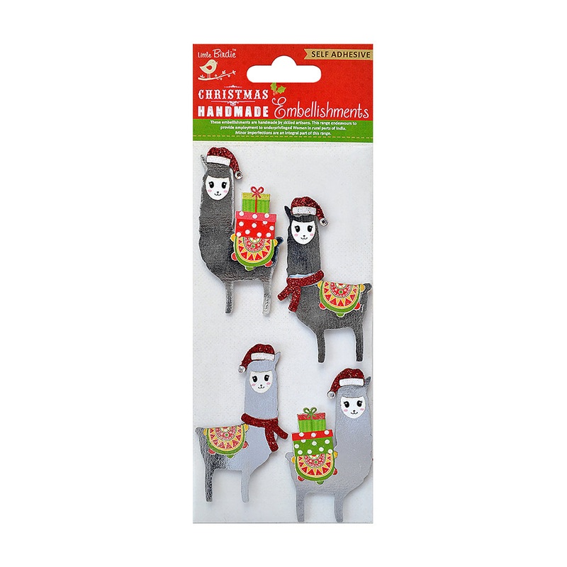 Little Birdie Christmas Stickers –  Lovable Llama, 4pc