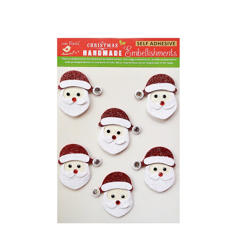 Little Birdie Christmas Stickers – Santa, 6pc