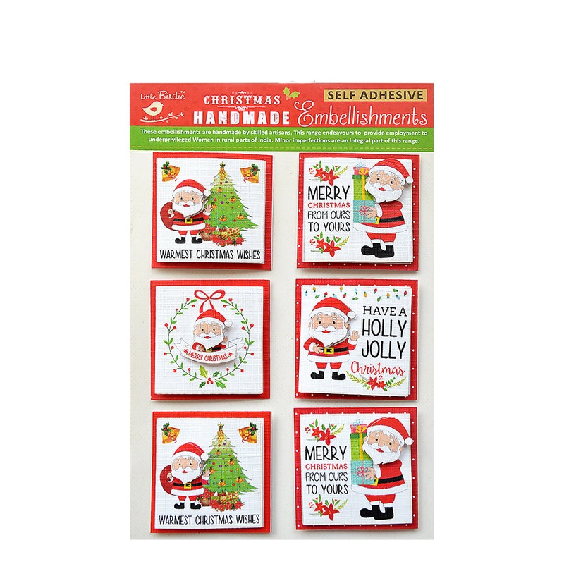 Little Birdie Christmas Stickers –  Santa Claus, 6pc