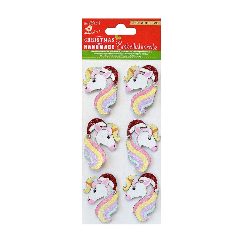 Little Birdie Christmas Stickers –  Unicorn Glitz, 6pc