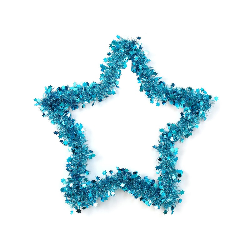 Tinsel Deco Star – Blue, 1pc, 38 CM