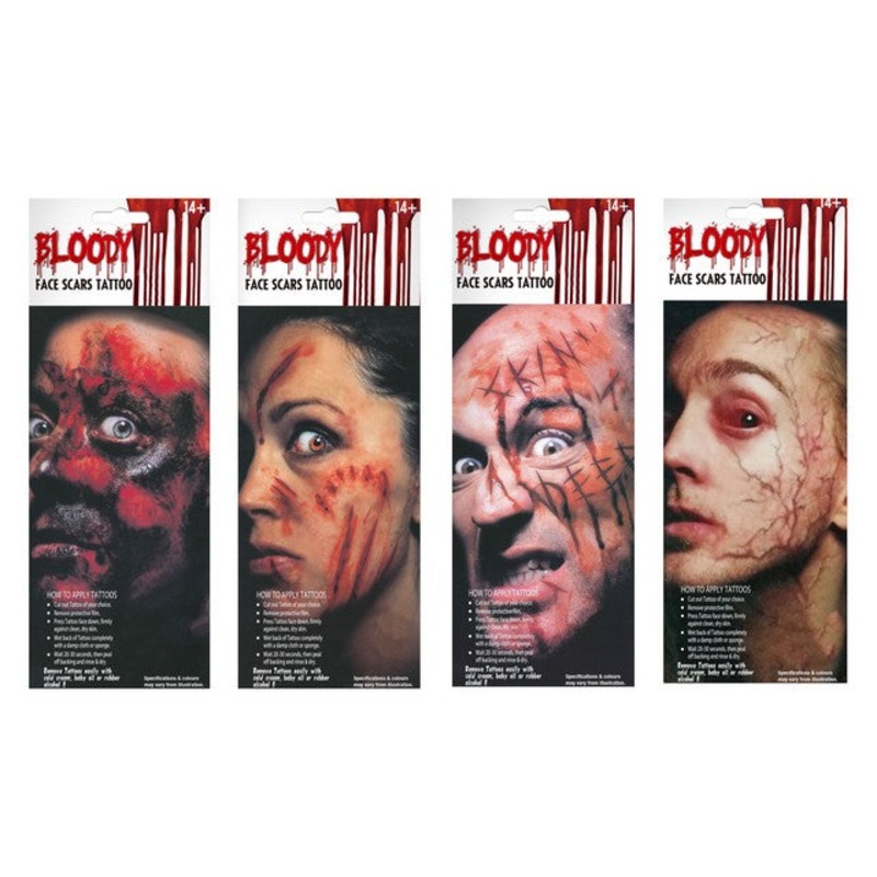 Face Scars Tattoo 2Sheets