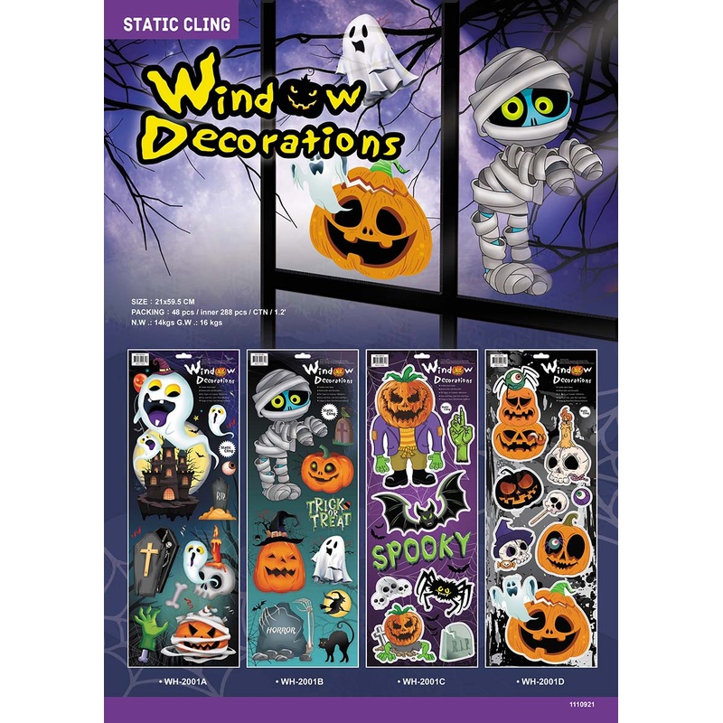 Halloween Window Decorations Static Cling 1Pc