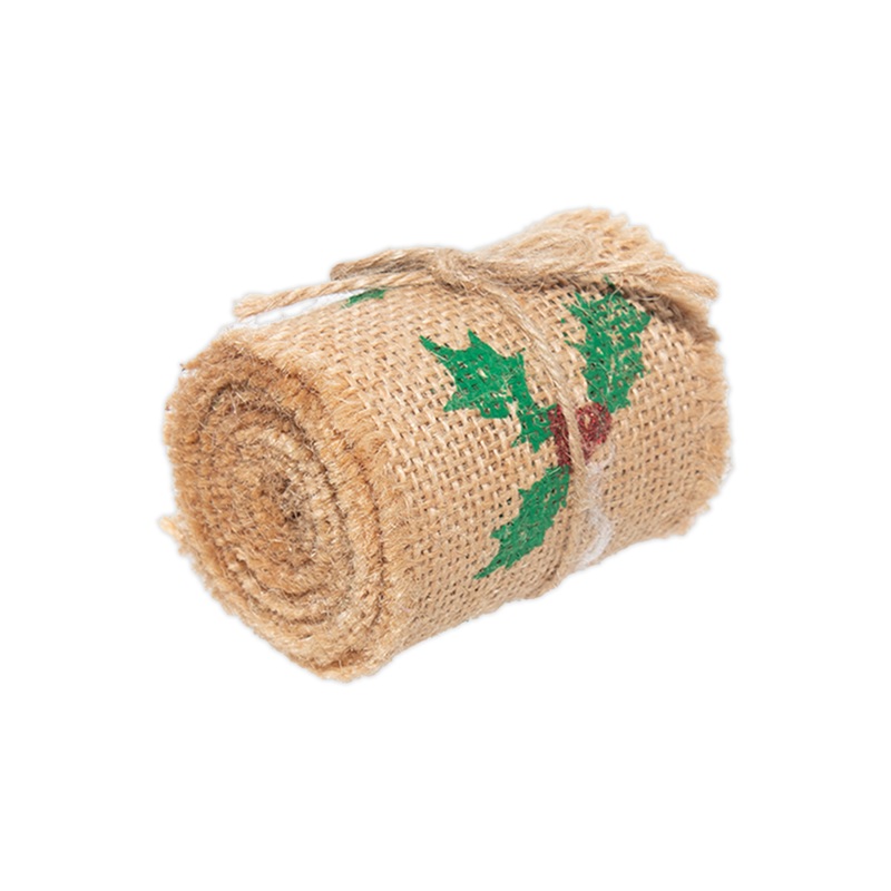 Holy & Berry Printed Burlap Ribbon Roll 6Cm X 2Mtr 1 Pc