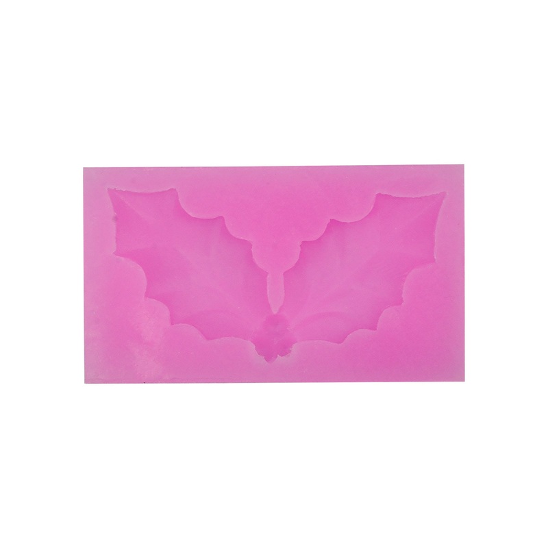 Silicone Mould Holly & Berries – W 1.82 X L 3.12inch, D – 10mm, 1pc