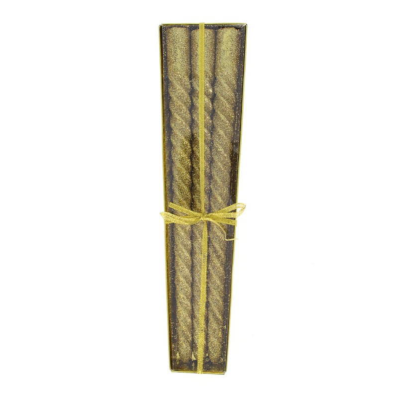 Swirl Candle 3pcs- Gold