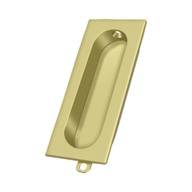 Rectangle Flush Pull w/ Oblong Cut Out by Deltana