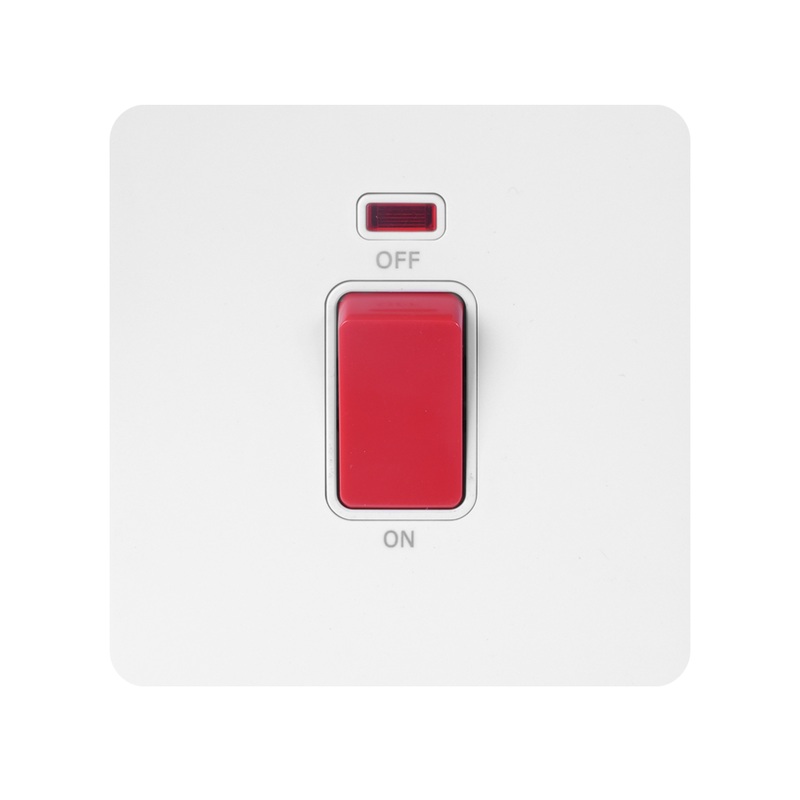 Trilif 1 Gang 45A DP Switch With Indicator White