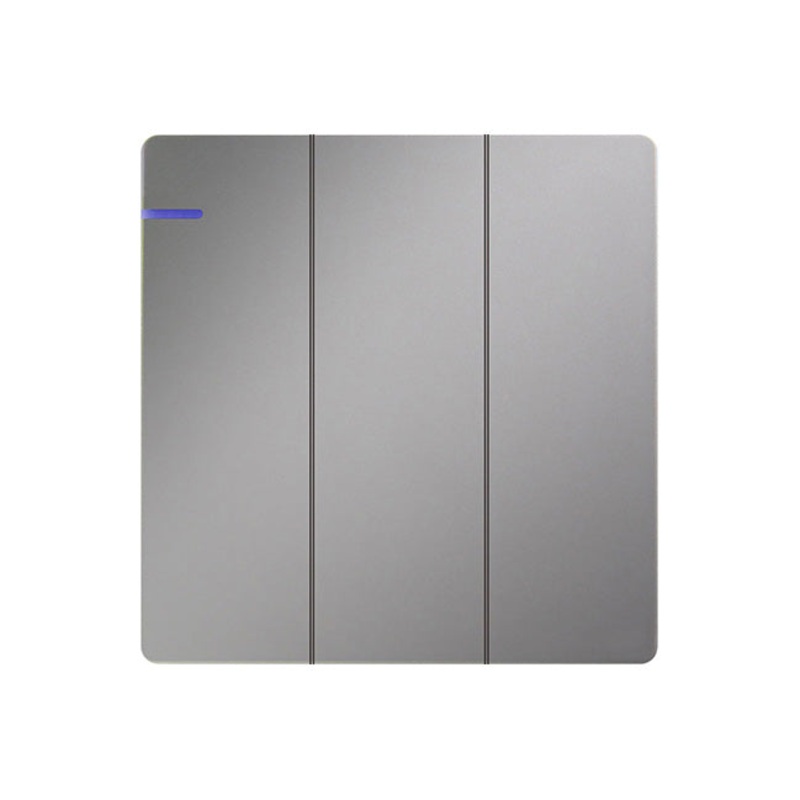 Trilif 3 Gang 1 Way Switch Grey