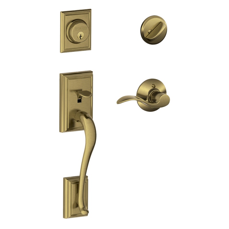 Schlage Addison Front Entry Handleset with Accent Lever