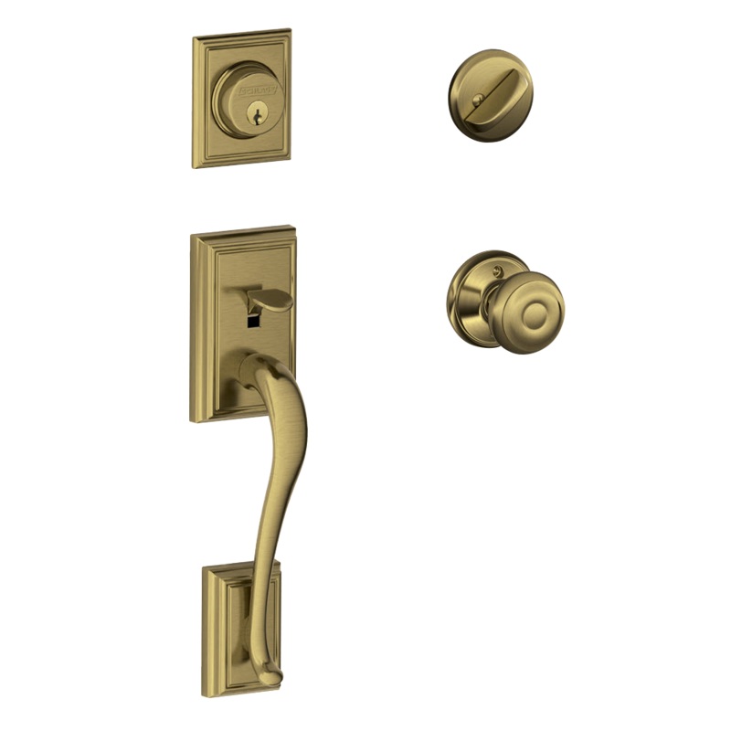 Schlage Addison Front Entry Handleset with Georgian Knob