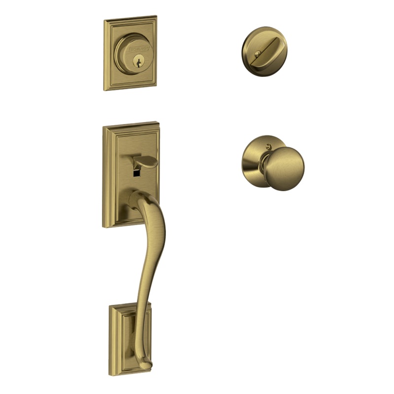 Schlage Addison Front Entry Handleset with Plymouth Knob